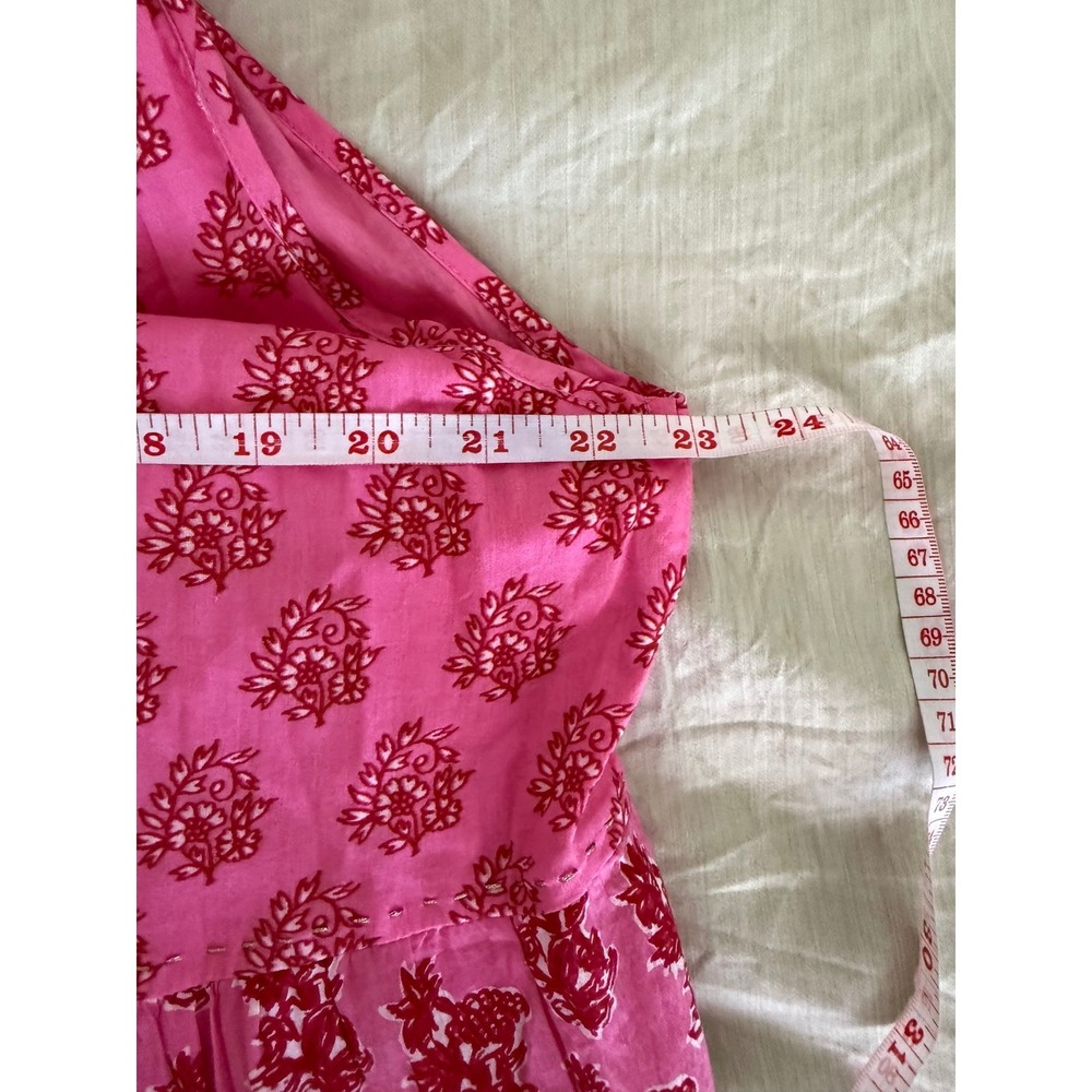 Ros's Garden Sofia Pink Floral Print Maxi‎ Dress Bohemian Sleeveless Tiered XL - Picture 10 of 12